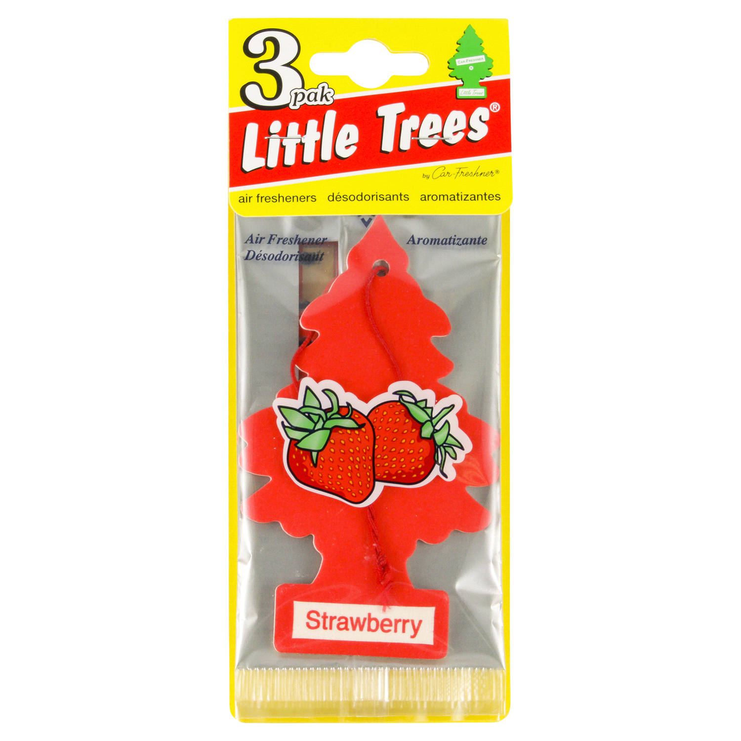 slide 1 of 2, Little Trees Strawberry Air Fresheners 3 ea, 3 ct