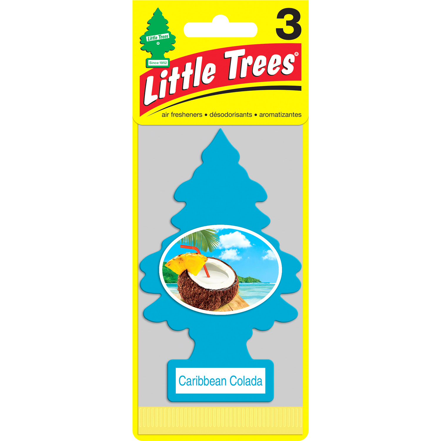 slide 1 of 1, Little Trees Caribbean Colada Air Freshener 3 Each, 3 ct