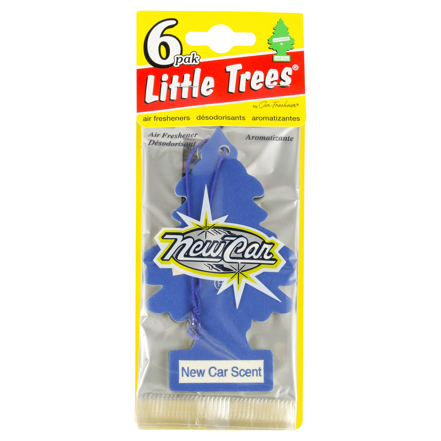 slide 1 of 2, Little Trees New Car Scent Air Freshener 6 ea, 6 ct