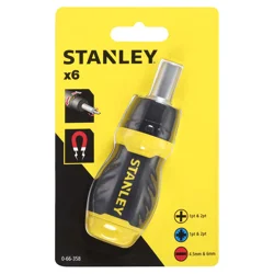 STANLEY Control Grip 6 Pieces Stubby Ratcheting Screwdriver 1 ea