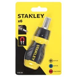 STANLEY Control Grip 6 Pieces Stubby Ratcheting Screwdriver 1 ea