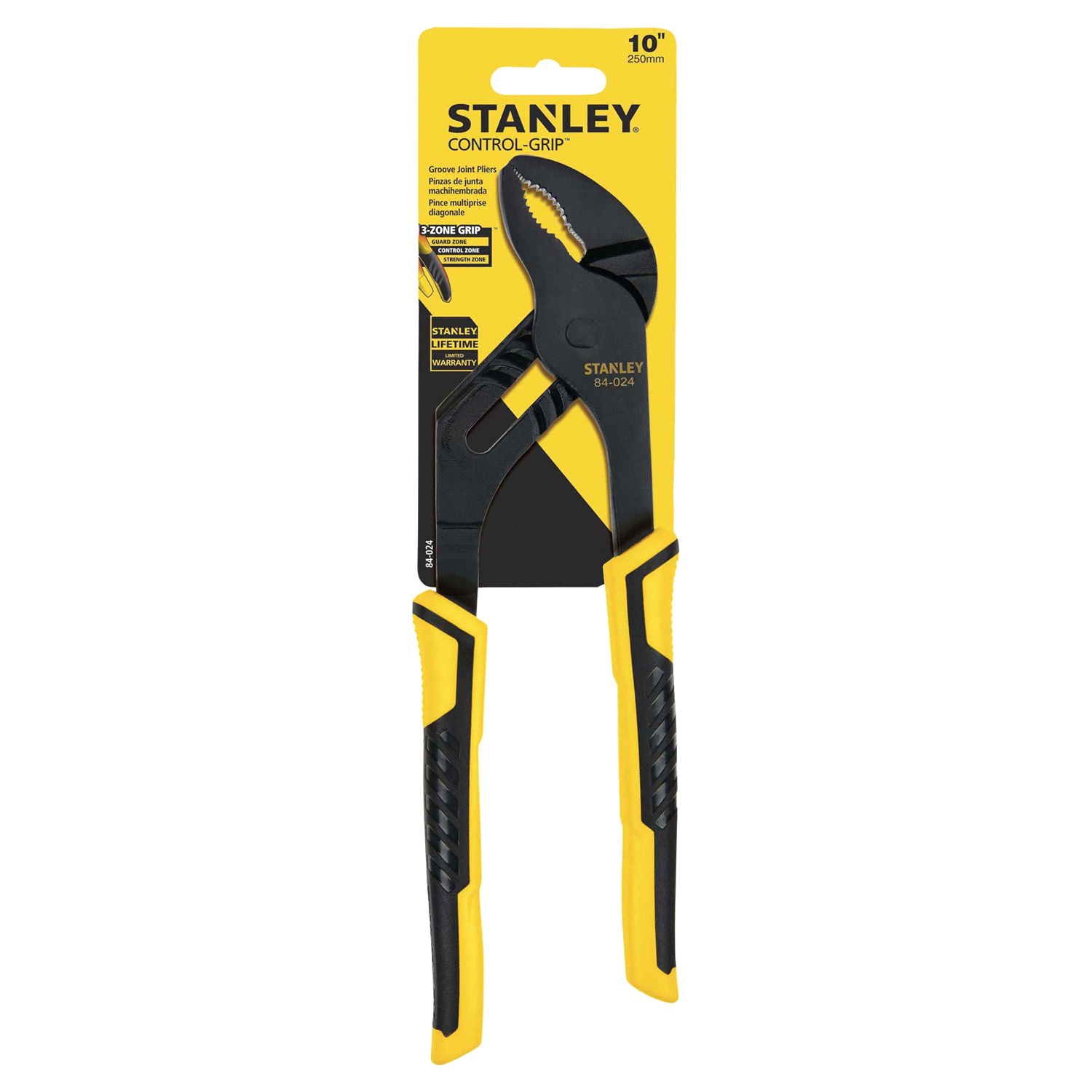 slide 1 of 2, STANLEY Control-Grip 3-Zone Grip 10 Inch Groove Joint Pliers 1 Each, 1 ct