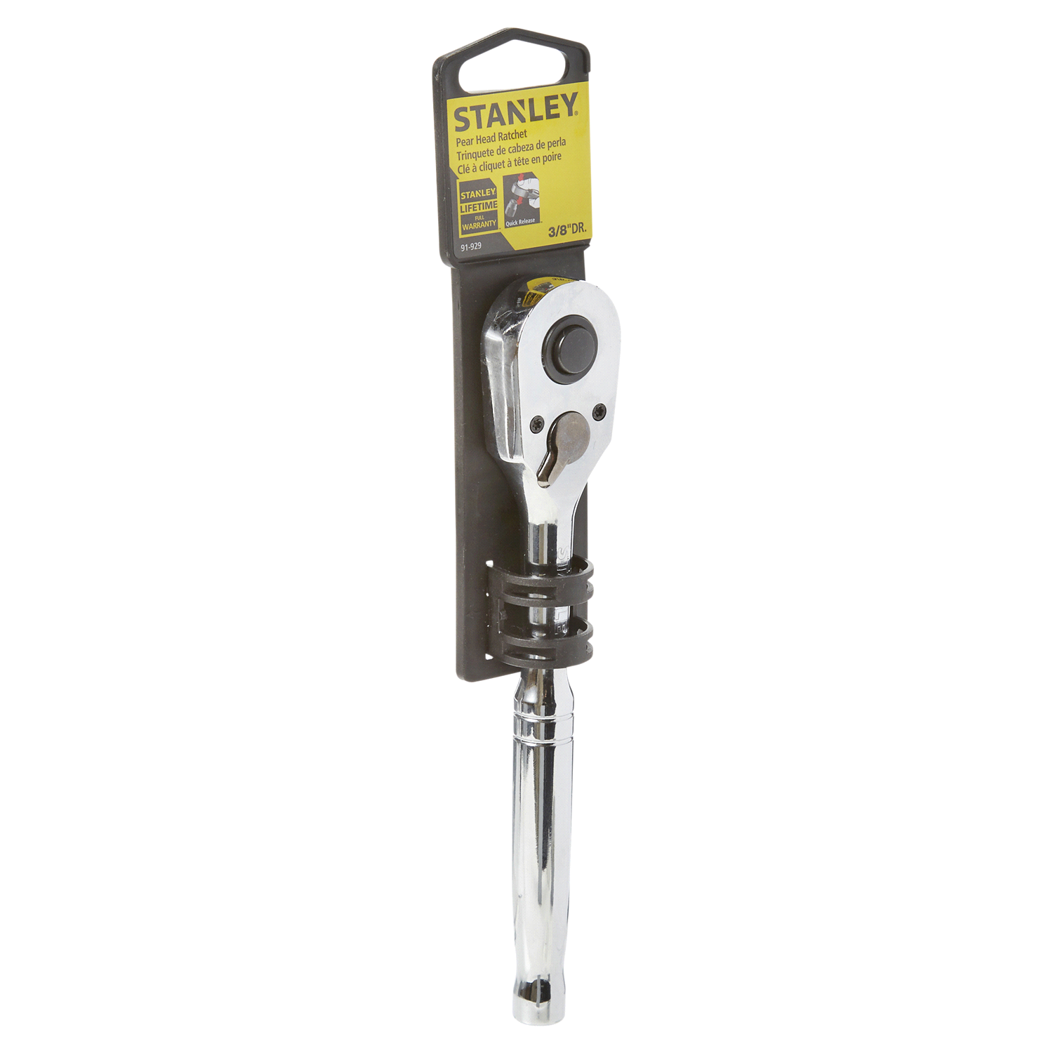 slide 4 of 5, Stanley 3/8 in. Drive Pear Head Quick Release Ratchet, 3/8 in