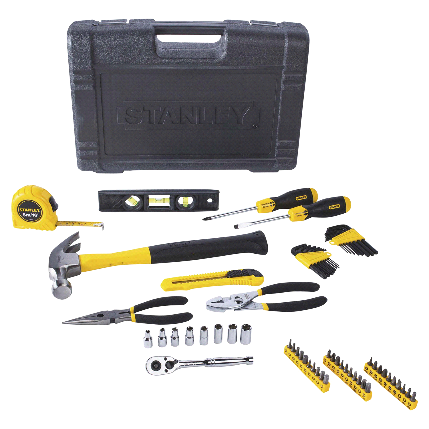 slide 2 of 2, STANLEY 65 Pieces 1/4 Inch Drive Homeowner’s Tool Kit 1 ea, 1 ct