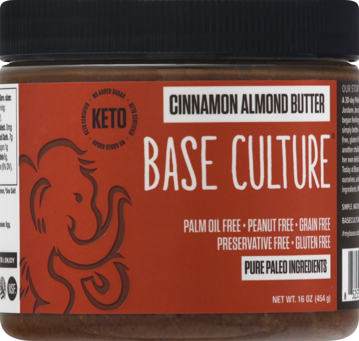 slide 12 of 13, Base Culture Cinnamon Almond Butter 16 oz, 16 oz