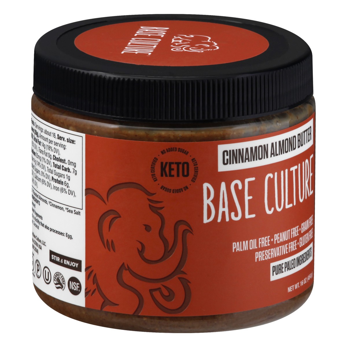 slide 7 of 13, Base Culture Cinnamon Almond Butter 16 oz, 16 oz