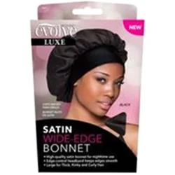 Firstline Evolve Luxe Satin Wide Edge Bonnet Black