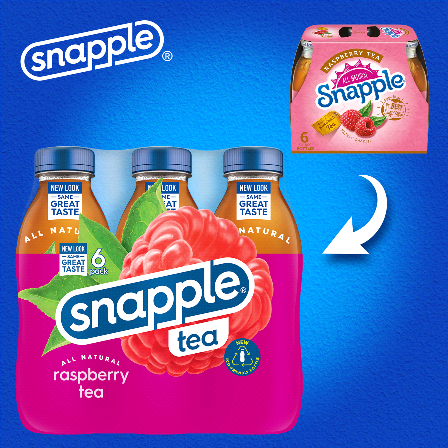 slide 4 of 5, Snapple Raspberry Tea, 16 fl oz recycled plastic bottle, 6 pack, 6 ct; 16 fl oz