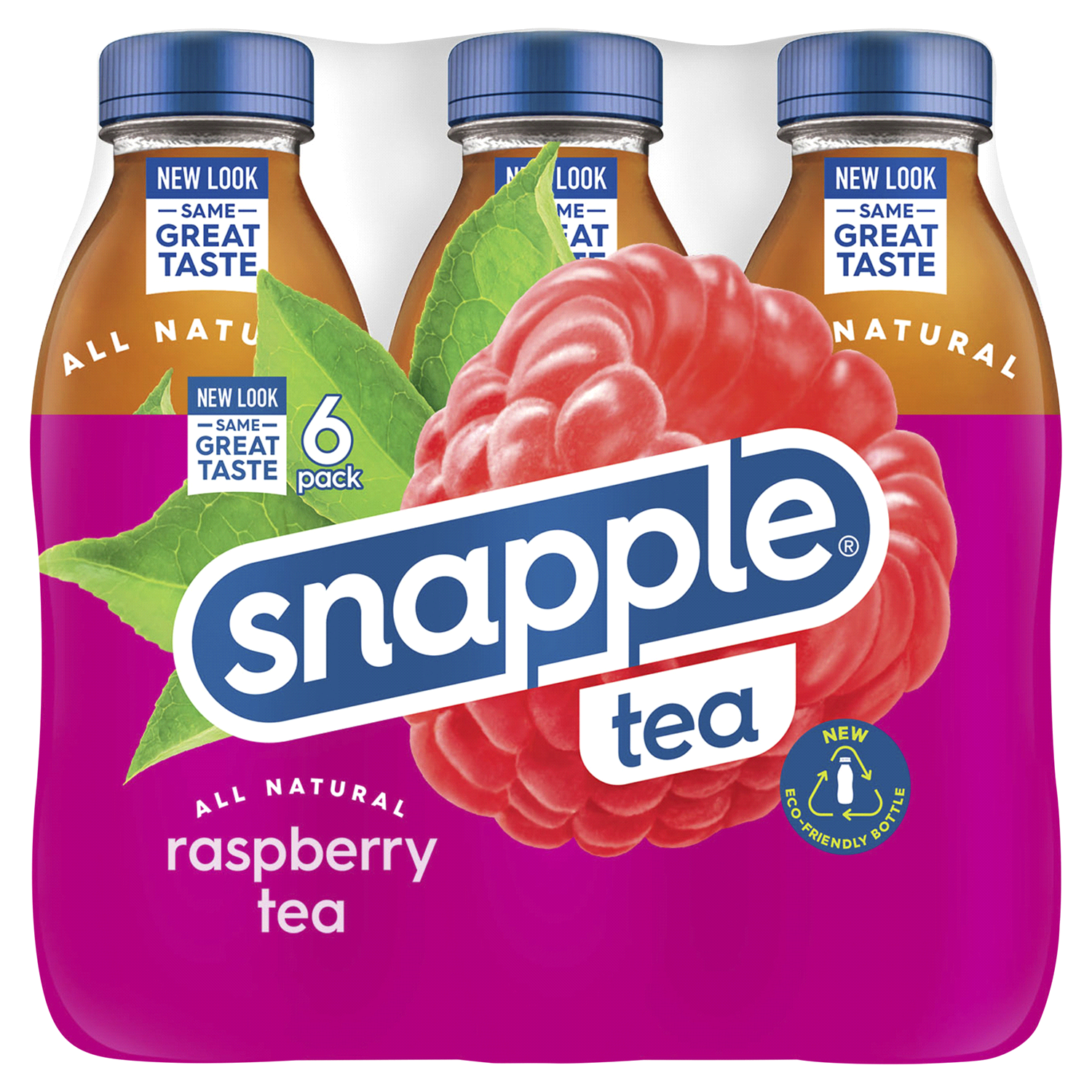 slide 2 of 5, Snapple Raspberry Tea, 16 fl oz recycled plastic bottle, 6 pack, 6 ct; 16 fl oz