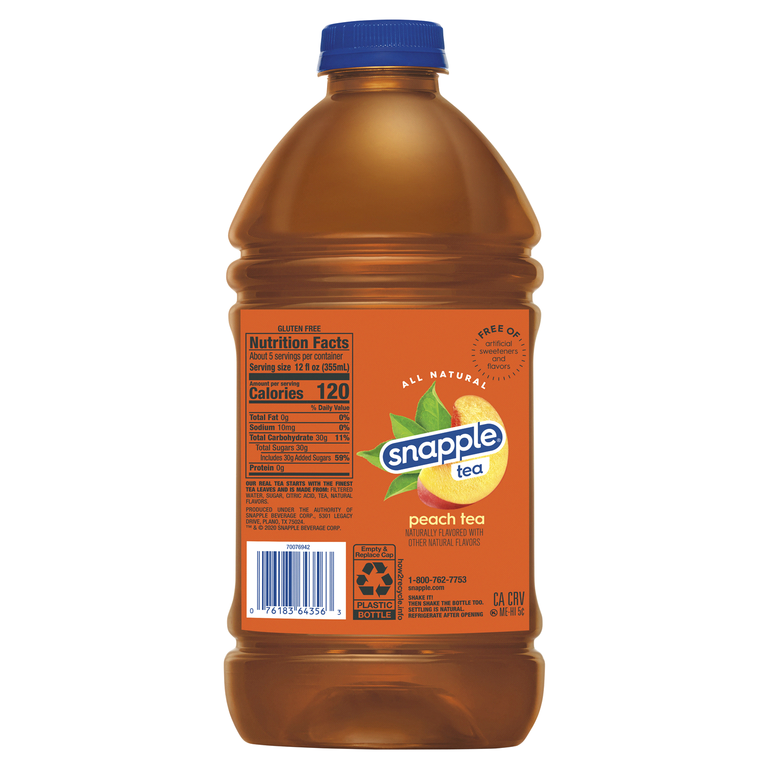 slide 3 of 4, Snapple Tea Peach 64 fl oz, 64 fl oz