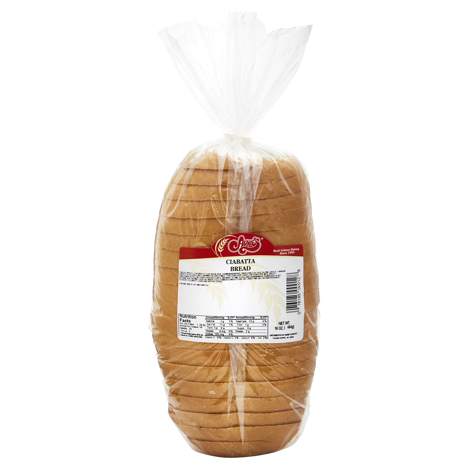 slide 1 of 1, Arnie's Bakery Bread, Sliced Ciabatta, 16 oz, 16 oz