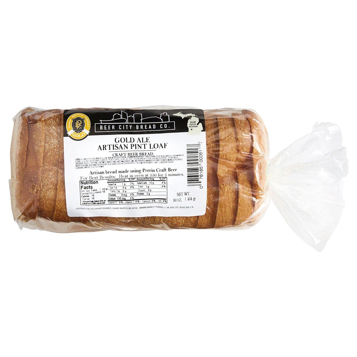 slide 1 of 1, Beer City Bread, Gold Ale Ciabatta Pint Loaf, 16 oz