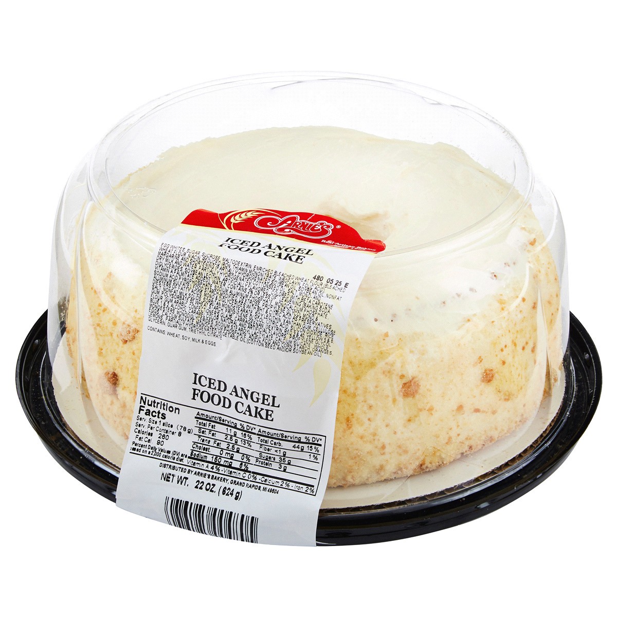 slide 5 of 5, ARNIES Arnie's Bakery Iced Angel Food Cake, 22 oz