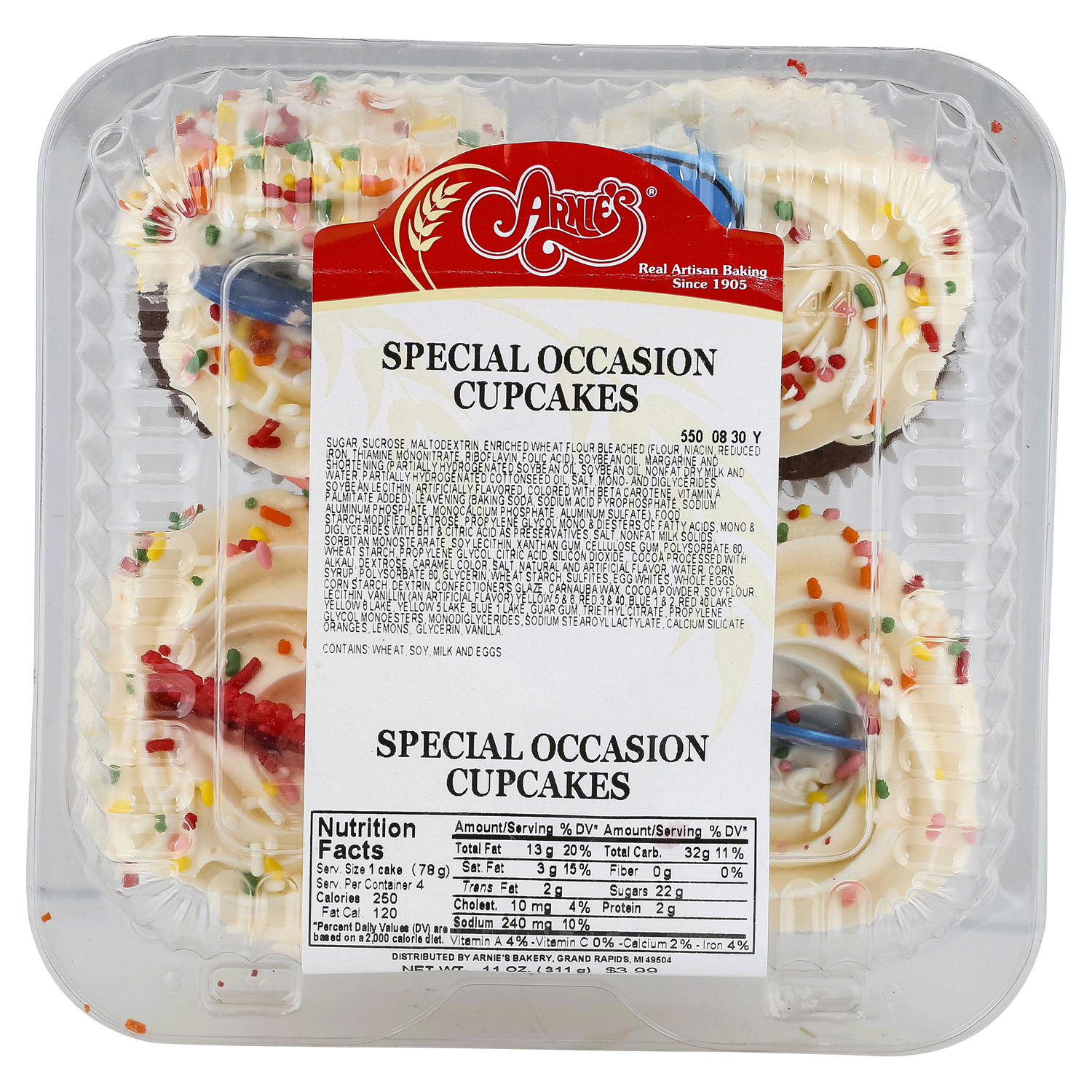 slide 2 of 2, Arnie's Bakery Special Occasion Cupcakes, 4 Count, 4 ct