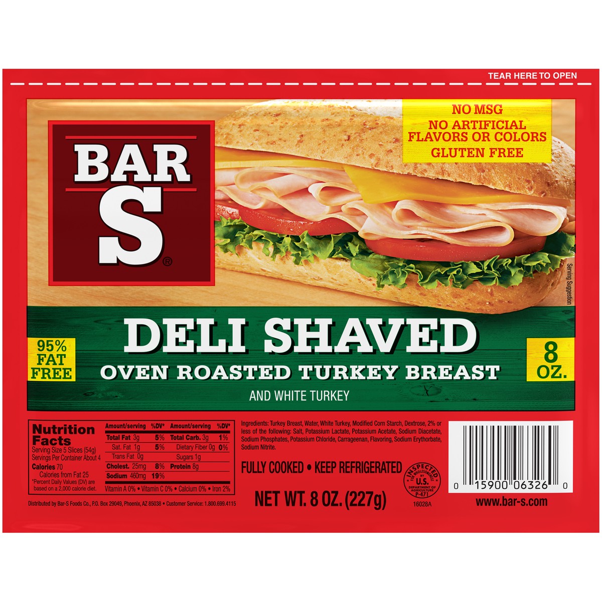 slide 1 of 7, Bar-S Deli Thin Oven Roasted Turkey, 8 oz