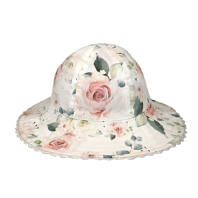 slide 1 of 4, Toby Fairy Toddler Reversible Eyelet Floral Hat - White/Pink, 1 ct