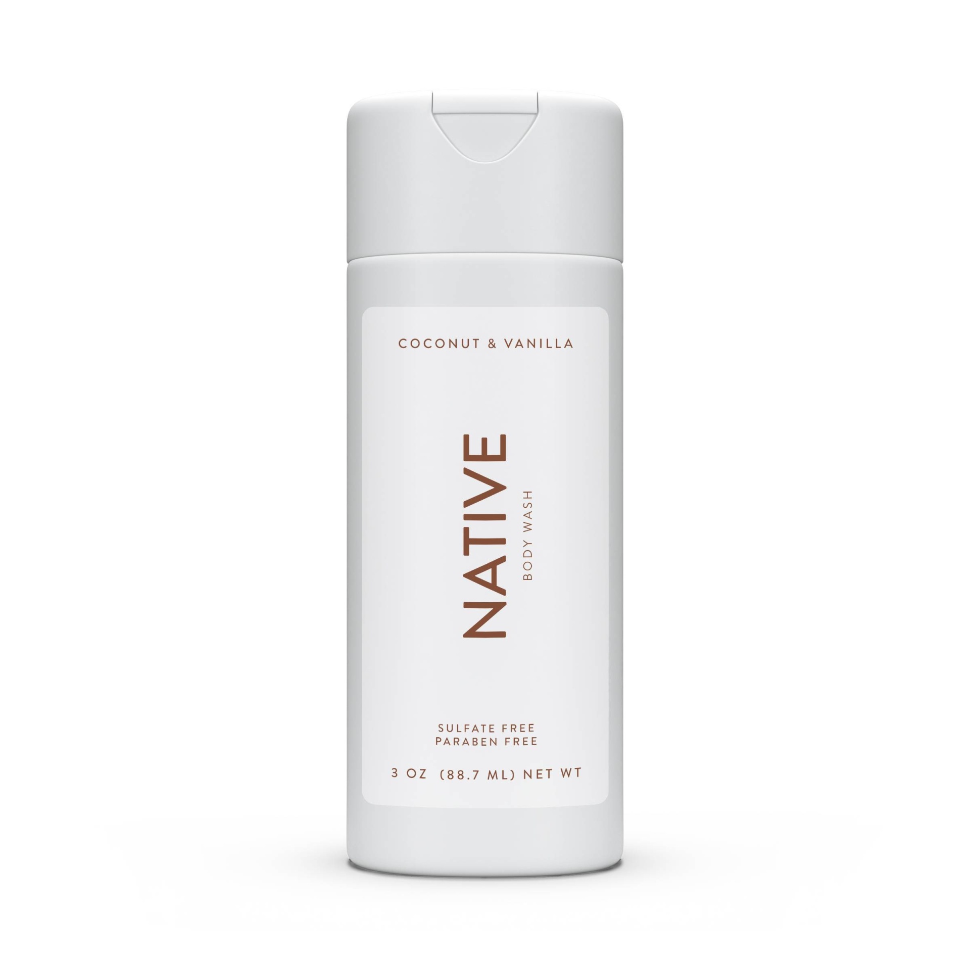 slide 1 of 3, Native Coconut & Vanilla Mini Body Wash - Trial Size, 3 oz