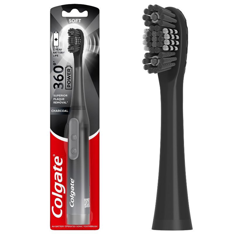 slide 1 of 13, Colgate 360 Charcoal Battery Powered Toothbrush Soft - 1ct, 1 ct