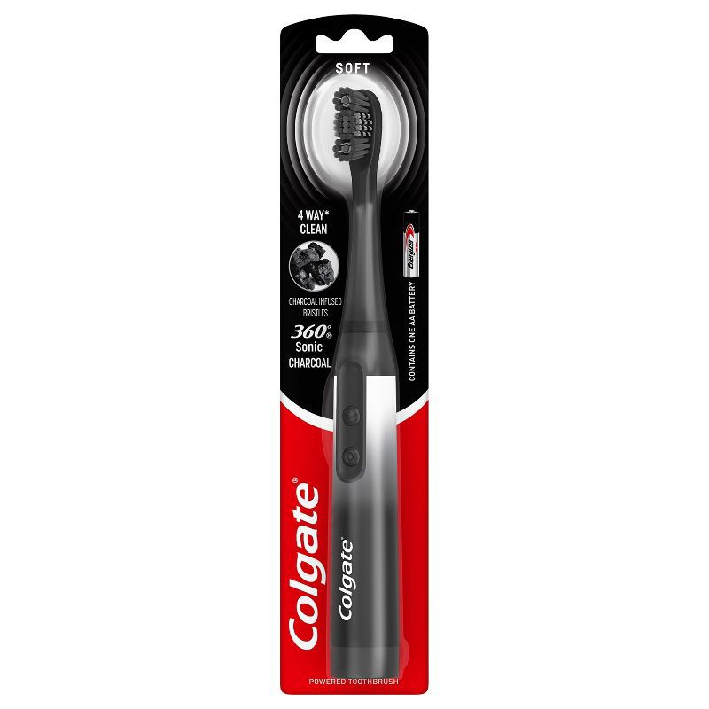 slide 1 of 12, Colgate 360 Charcoal Battery Powered Toothbrush Soft - 1ct, 1 ct