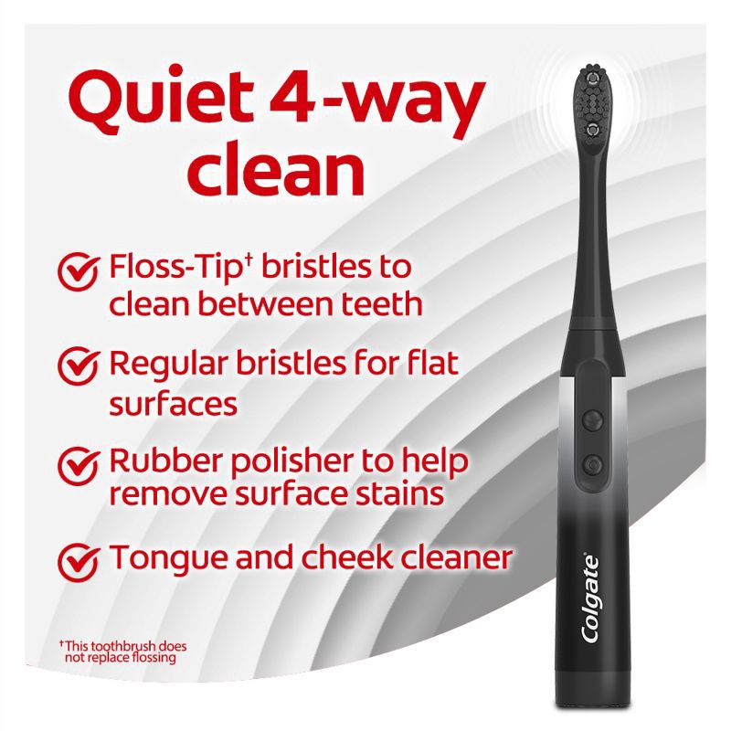 slide 11 of 13, Colgate 360 Charcoal Battery Powered Toothbrush Soft - 1ct, 1 ct