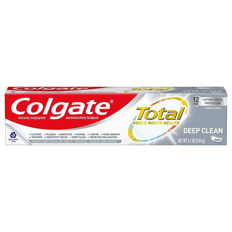 slide 1 of 10, Colgate Total Deep Clean Whitening Toothpaste - Mint - 5.1oz, 5.1 oz