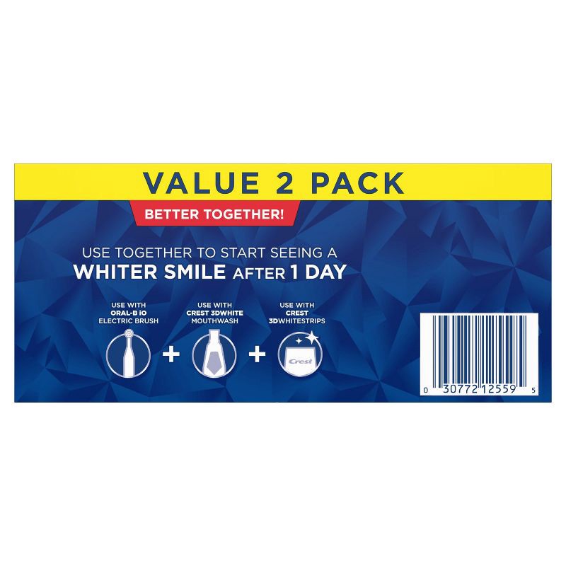 slide 9 of 11, Crest 3D White Advanced Charcoal Teeth Whitening Toothpaste - 3.3oz/2pk, 3.3 oz, 2 ct