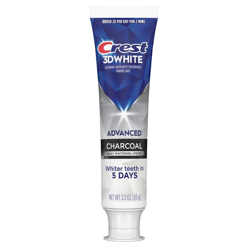 slide 10 of 11, Crest 3D White Advanced Charcoal Teeth Whitening Toothpaste - 3.3oz/2pk, 3.3 oz, 2 ct