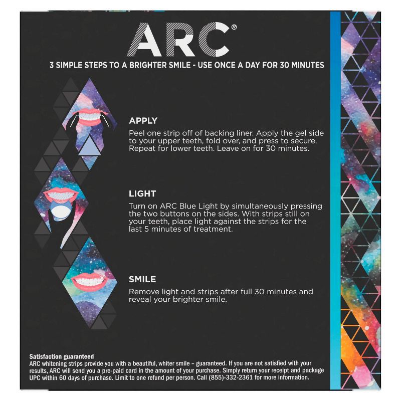 slide 3 of 10, ARC Oral Care ARC Blue Light Teeth Whitening Kit, 1 Blue Light + 14 Treatments, 1 ct