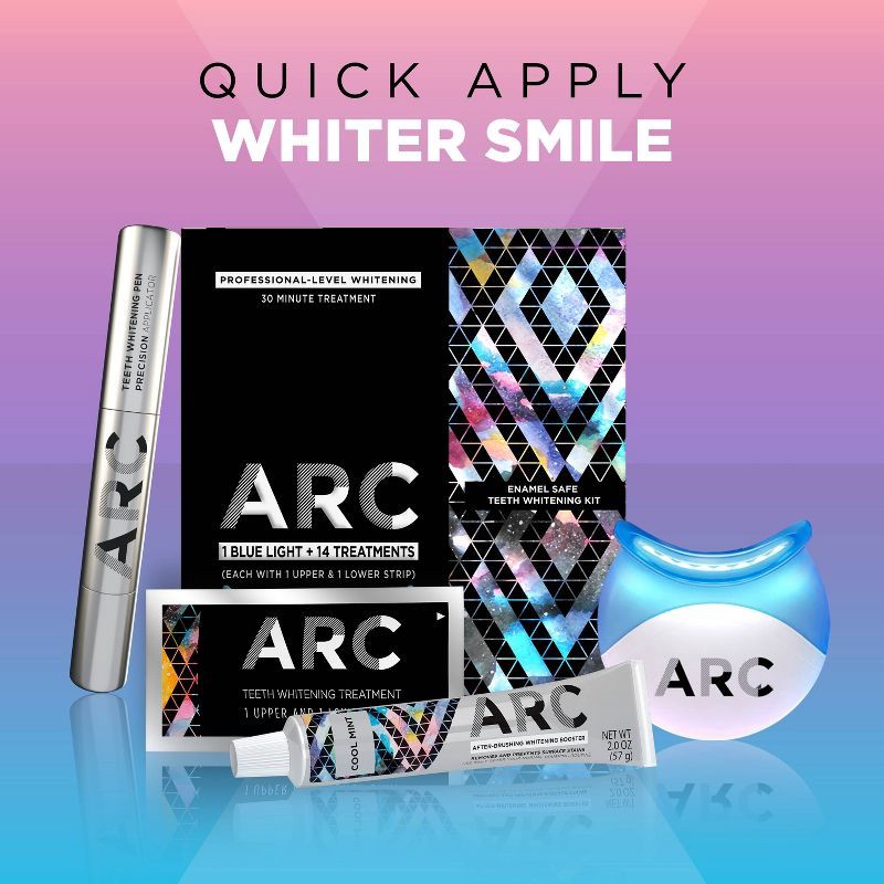 slide 8 of 10, ARC Oral Care ARC Blue Light Teeth Whitening Kit, 1 Blue Light + 14 Treatments, 1 ct