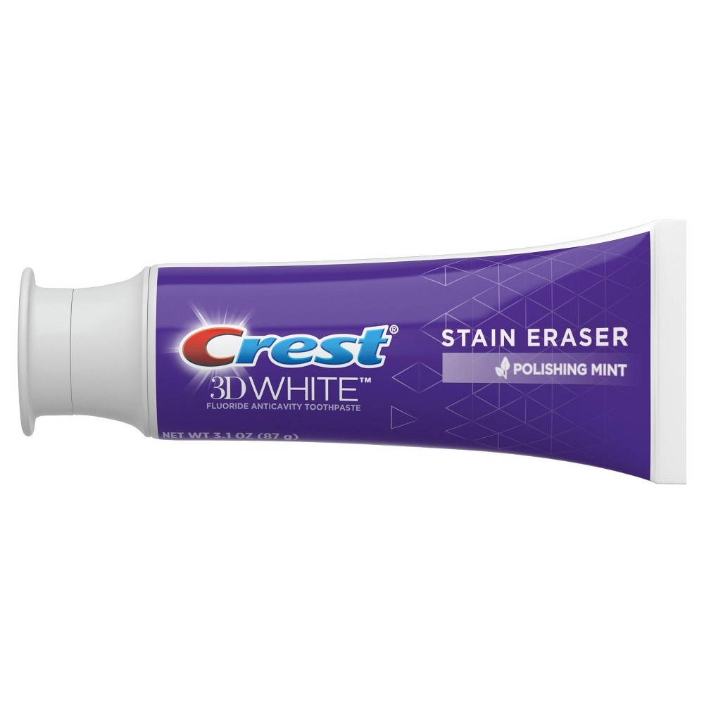 slide 2 of 5, Crest 3D White Stain Eraser Polishing Mint Teeth Whitening Toothpaste - 3.1 oz, 3.1 oz