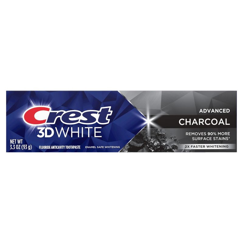 slide 2 of 10, Crest 3D White Advanced Charcoal Teeth Whitening Toothpaste - 3.3 oz, 3.3 oz