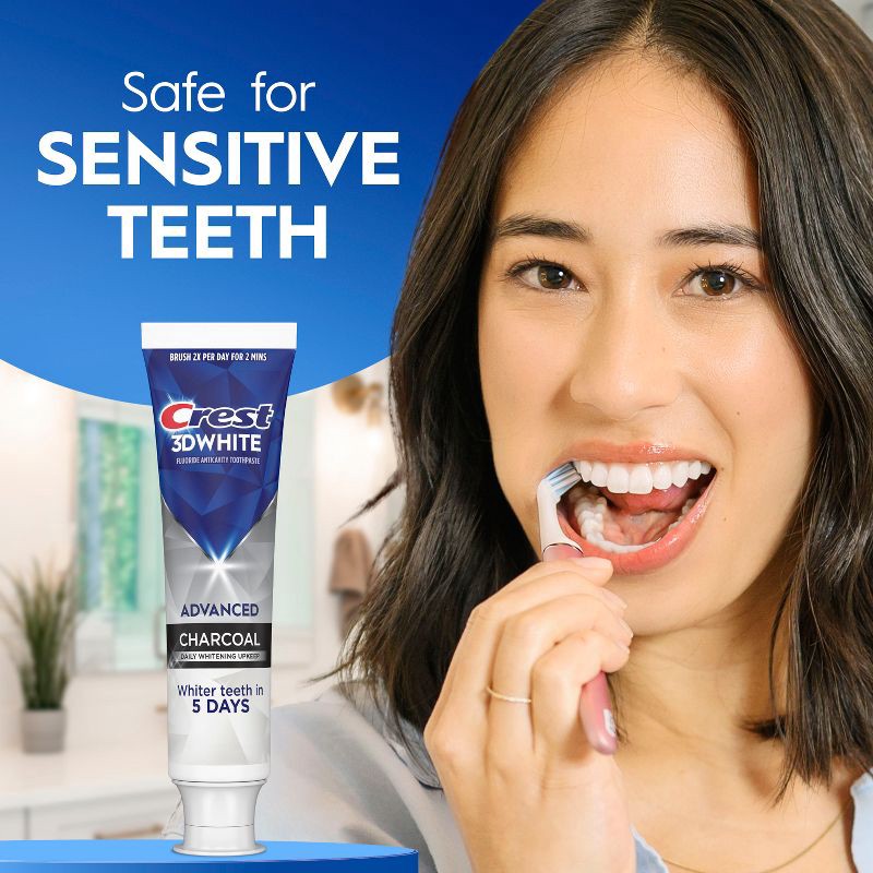 slide 4 of 11, Crest 3D White Advanced Charcoal Teeth Whitening Toothpaste - 3.3 oz, 3.3 oz