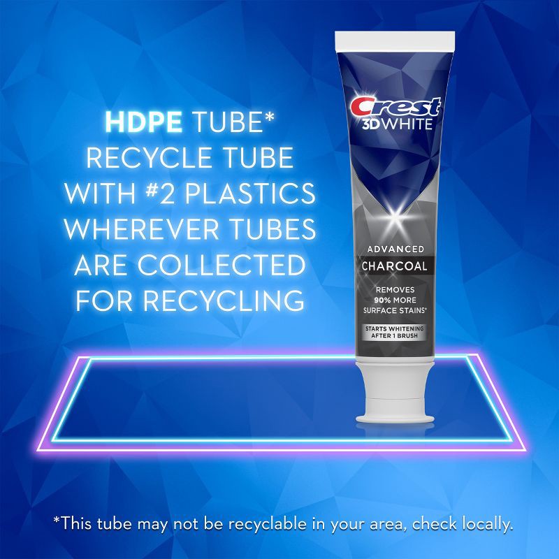 slide 9 of 10, Crest 3D White Advanced Charcoal Teeth Whitening Toothpaste - 3.3 oz, 3.3 oz