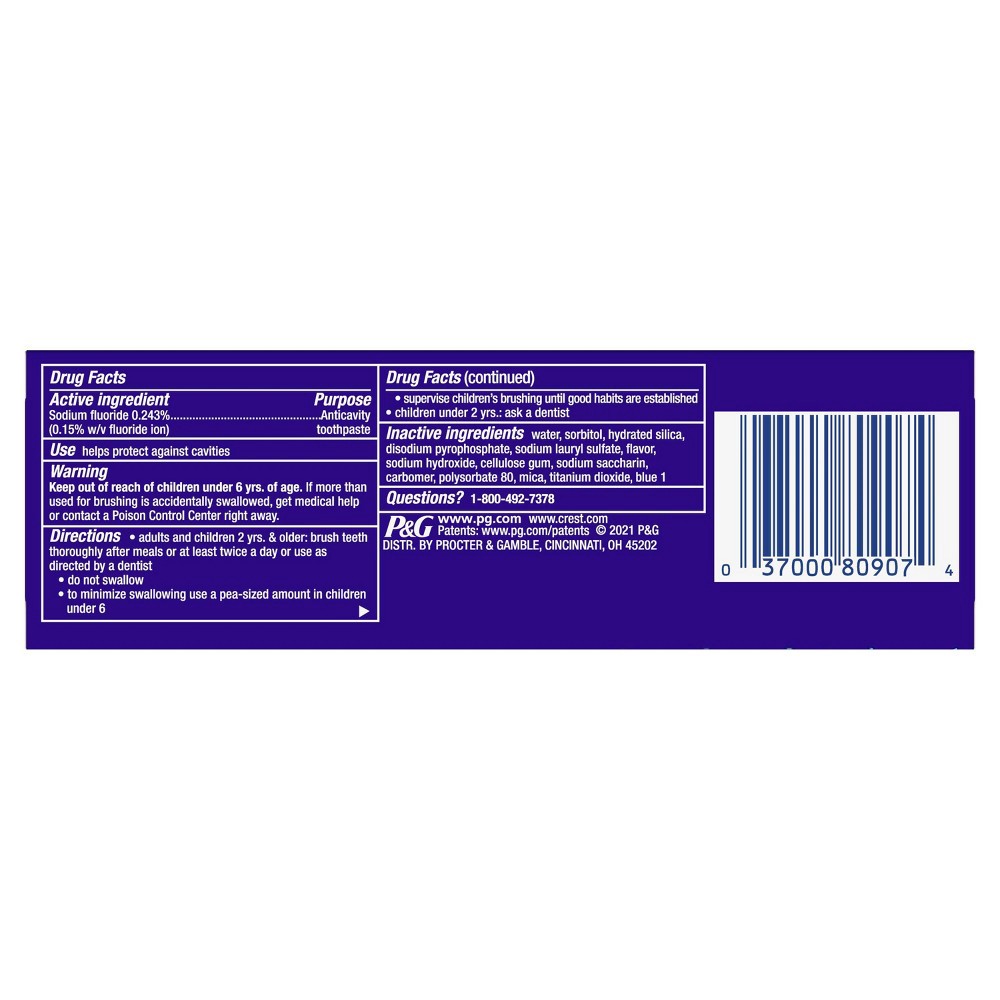 slide 7 of 7, Crest 3D White Stain Eraser Icy Clean Mint Teeth Whitening Toothpaste - 3.1oz, 3.1 oz