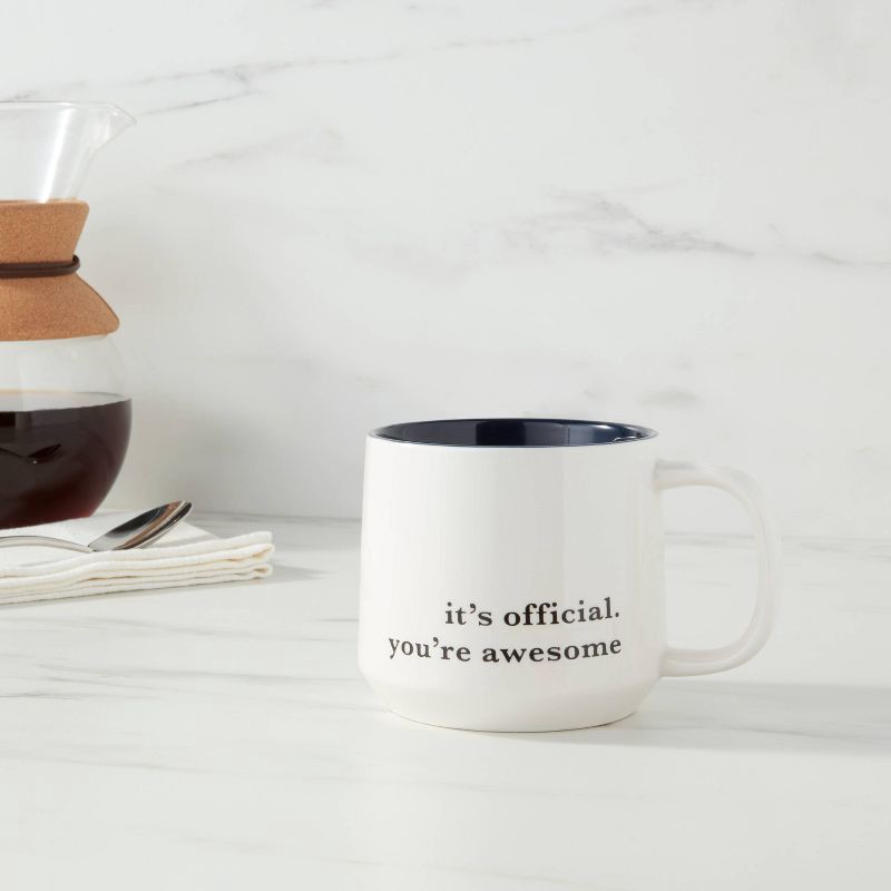 slide 2 of 3, 16oz Stoneware You're Awesome Mug Cream - Threshold™, 16 oz