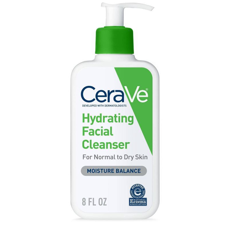 slide 1 of 20, CeraVe Hydrating Face Wash with Hyaluronic Acid and Glycerin for Normal to Dry Skin - 8 fl oz, 8 fl oz