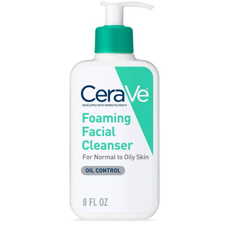 slide 1 of 15, CeraVe Foaming Face Wash with Hyaluronic Acid and Niacinamide for Oily Skin - 8 fl oz, 8 fl oz