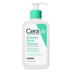 CeraVe Foaming Face Wash with Hyaluronic Acid and Niacinamide for Oily Skin - 8 fl oz