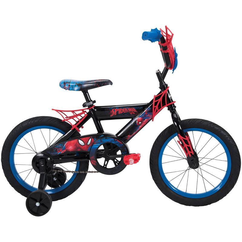 slide 3 of 10, Huffy Marvel Spider-Man Kids' Bike - 16" Wheels - Training Wheels - Black, 1 ct