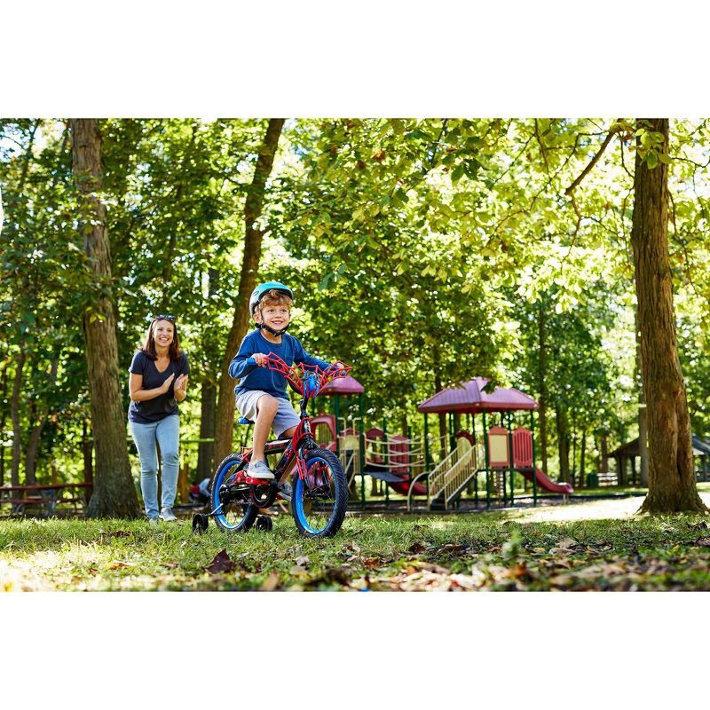 slide 6 of 10, Huffy Marvel Spider-Man Kids' Bike - 16" Wheels - Training Wheels - Black, 1 ct