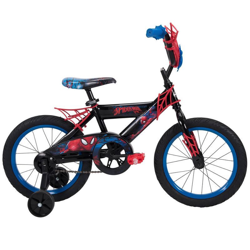 slide 1 of 10, Huffy Marvel Spider-Man Kids' Bike - 16" Wheels - Training Wheels - Black, 1 ct