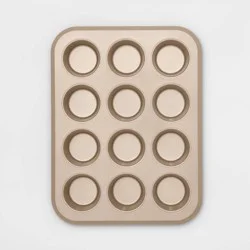12 Cup Muffin Pan Gold Warp Resistant Textured Steel - Made By Design