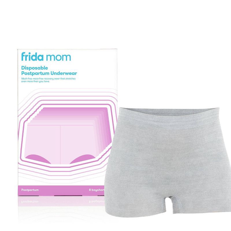 slide 1 of 9, Frida Mom Disposable Postpartum Underwear Boy Shorts Briefs - Regular 8ct, 8 ct