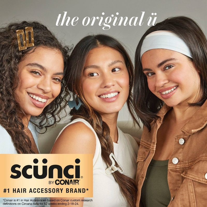 slide 8 of 8, scunci scünci No Damage Super Comfy Hosiery Elastic Hair Ties - Black - All Hair - 6pk, 6 ct