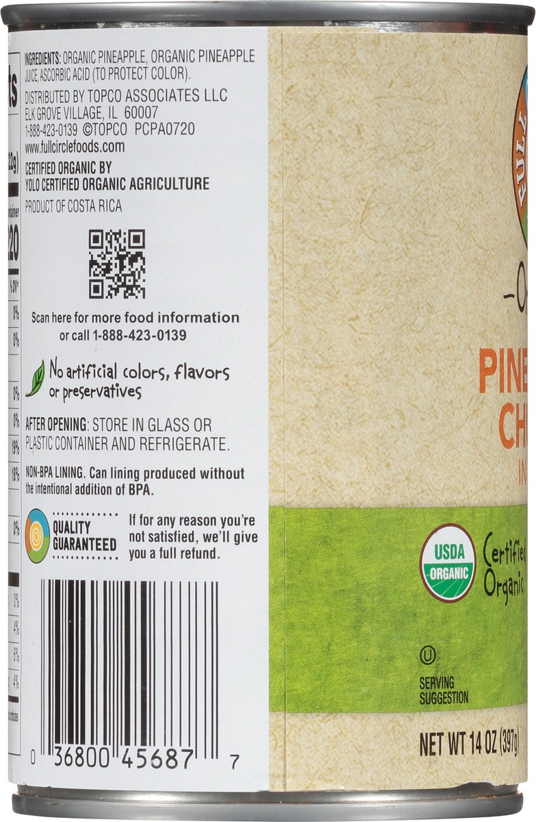 slide 6 of 15, Full Circle Market Organic Pineapple Chunks in Juice 14 oz, 14 oz