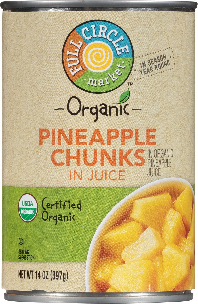 slide 12 of 15, Full Circle Market Organic Pineapple Chunks in Juice 14 oz, 14 oz