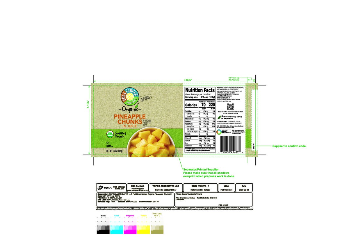 slide 2 of 15, Full Circle Market Organic Pineapple Chunks in Juice 14 oz, 14 oz