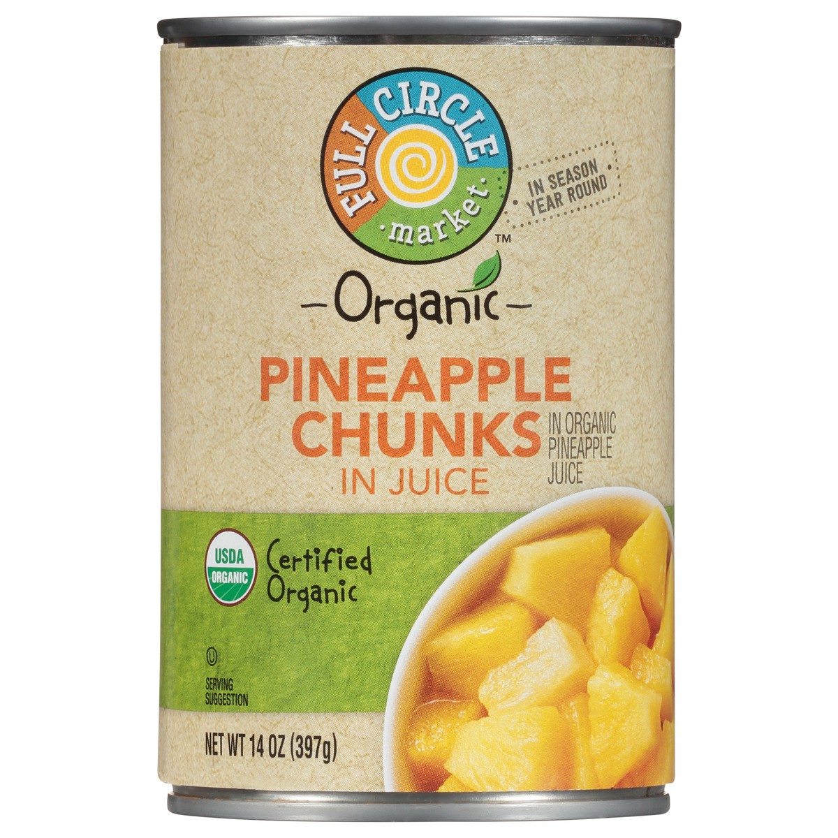 slide 7 of 15, Full Circle Market Organic Pineapple Chunks in Juice 14 oz, 14 oz