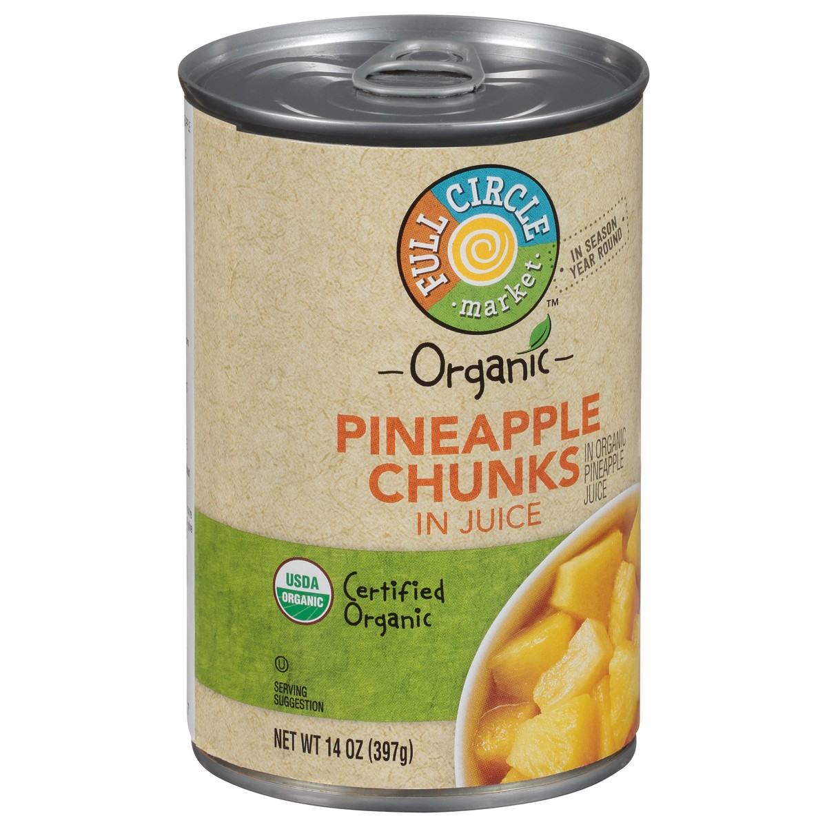 slide 14 of 15, Full Circle Market Organic Pineapple Chunks in Juice 14 oz, 14 oz