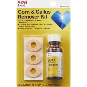 slide 1 of 1, CVS Health Liquid Corn & Callus Remover Plus Non-Medicated Cushions, 1 kit